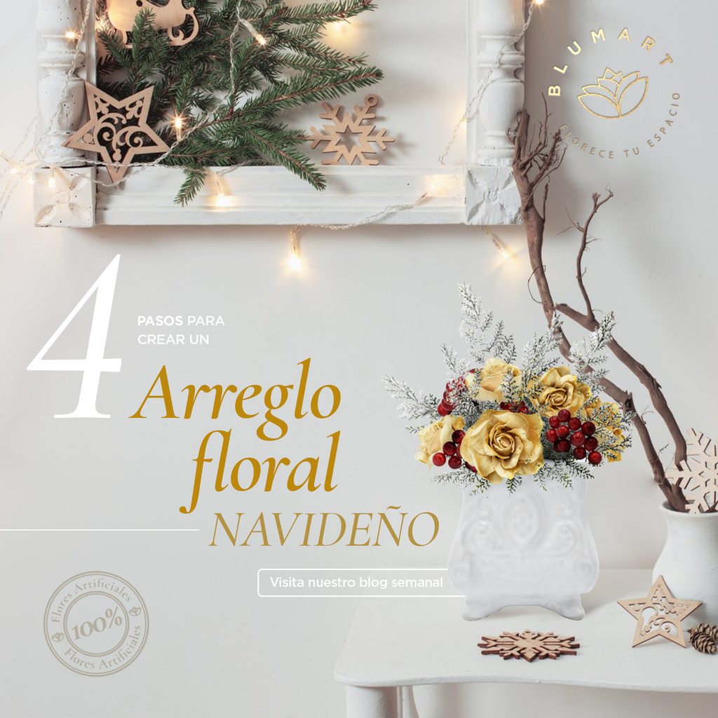 ¡Arma tu arreglo floral navideño en 4 pasos! ✨