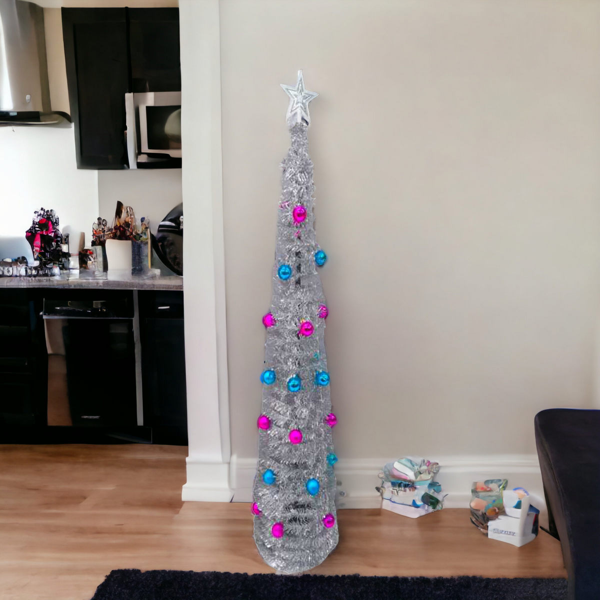 Árbol de Navidad Espiral Plata 1.50 Mts SZ5874699