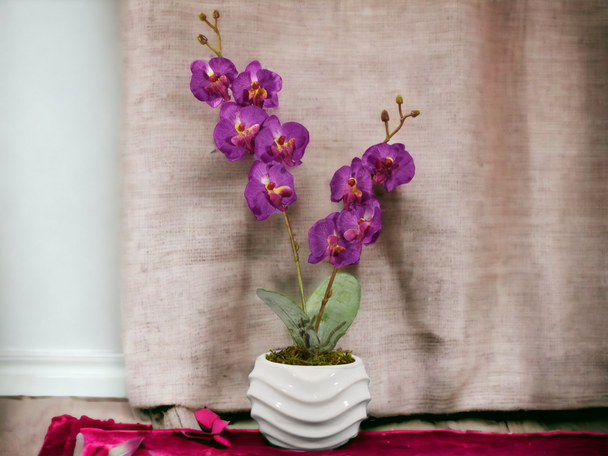 Mini Orquídea Doble Artificial Morado AEB440002