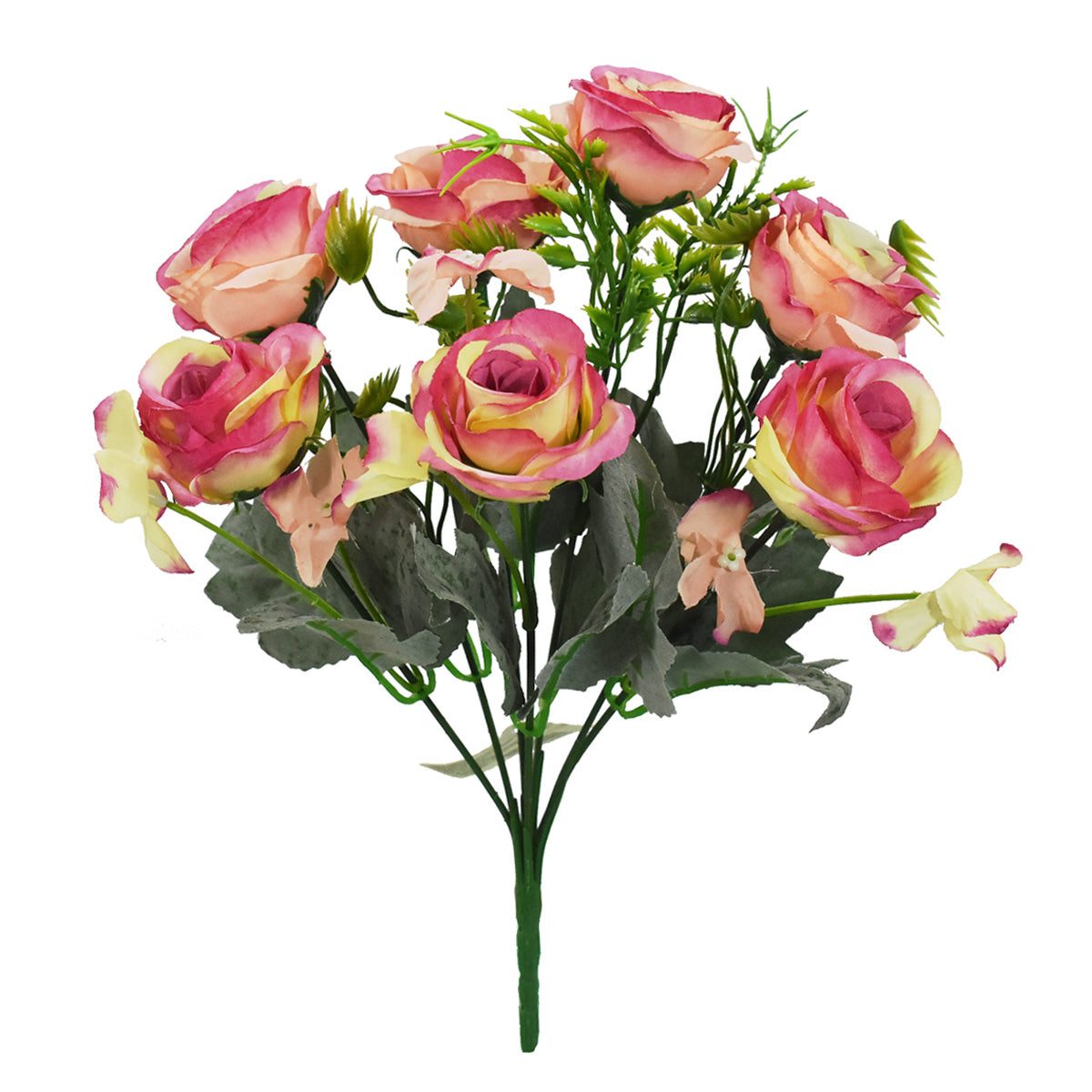 Paquete 12 Pz Ramo de Rosas Otoñales Artificial AR212