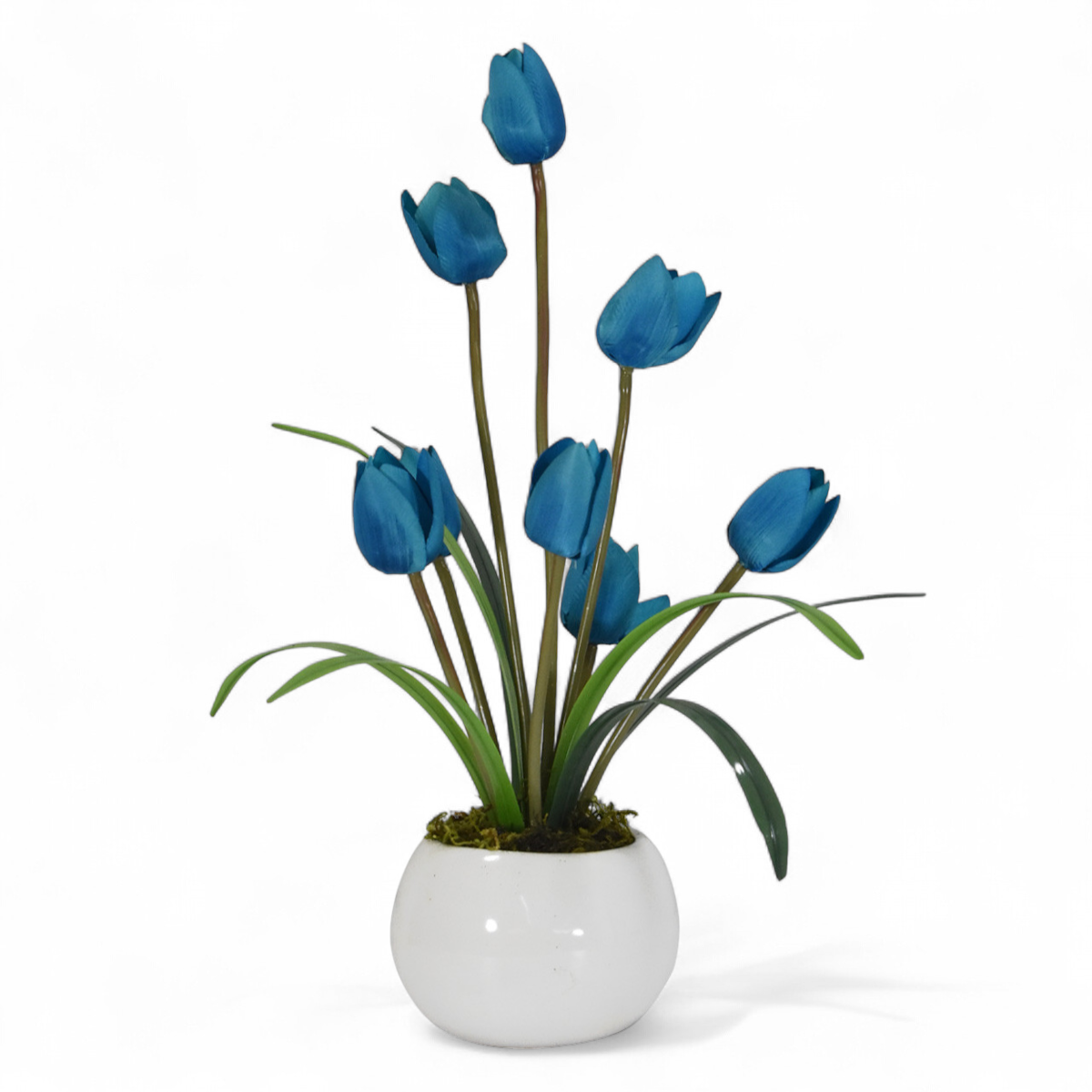 Arreglo Floral 8 Tulipanes artificiales Azul