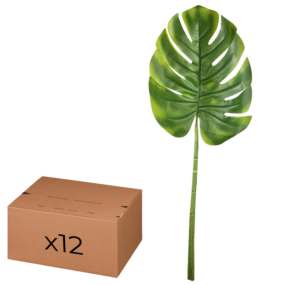Hoja Monstera Grande Artificial Paquete 12 Pz YS011