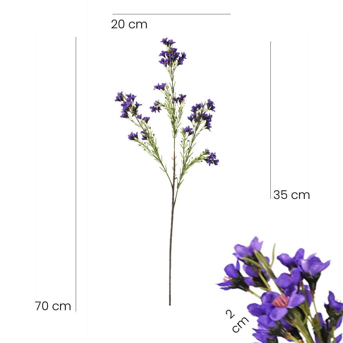 Paquete 12 Pz Vara de Flor Silvestre Artificial JHP002