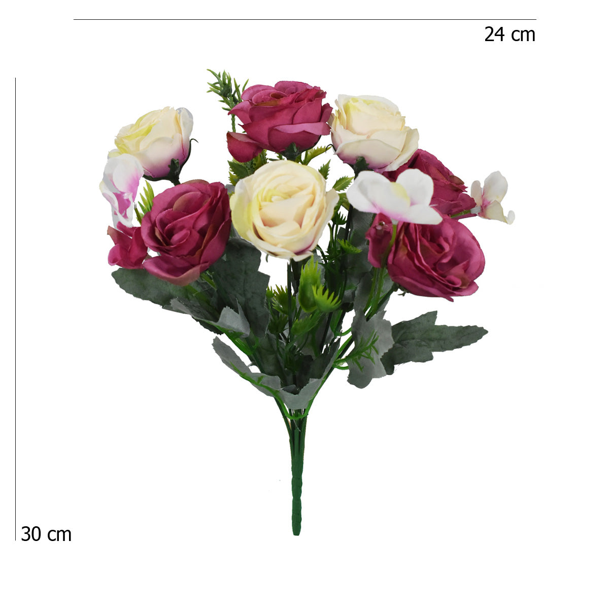 Paquete 12 Pz Ramo de Rosas Otoñales Artificial AR212