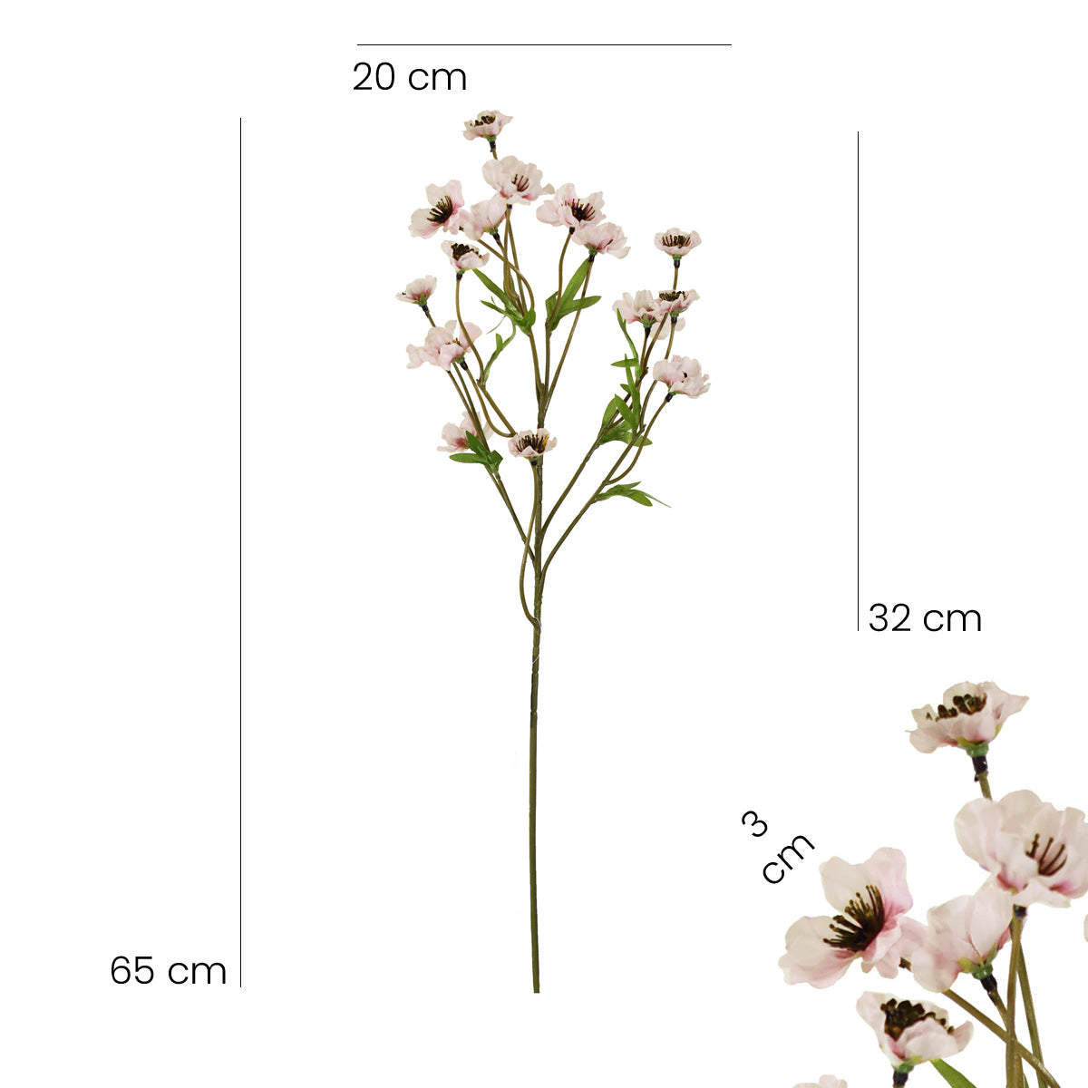 Paquete 12 Pz Vara Flor de Mazana Artificial YL202106
