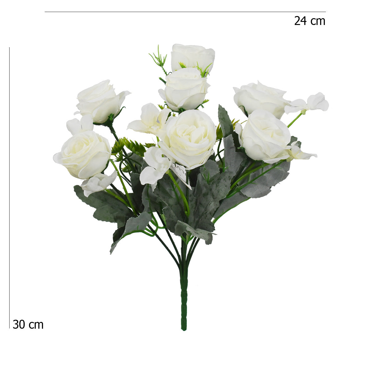 Ramo de Rosas Otoñales Artificial Blanco AR212