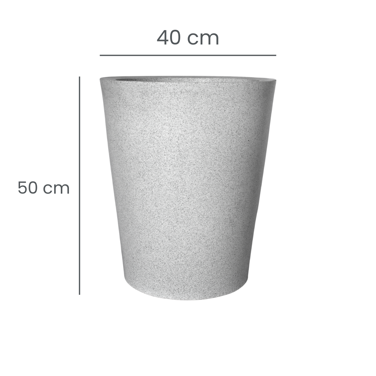 Maceta Cónica Blanco Granito Polietileno 50 cm AKCN50BG