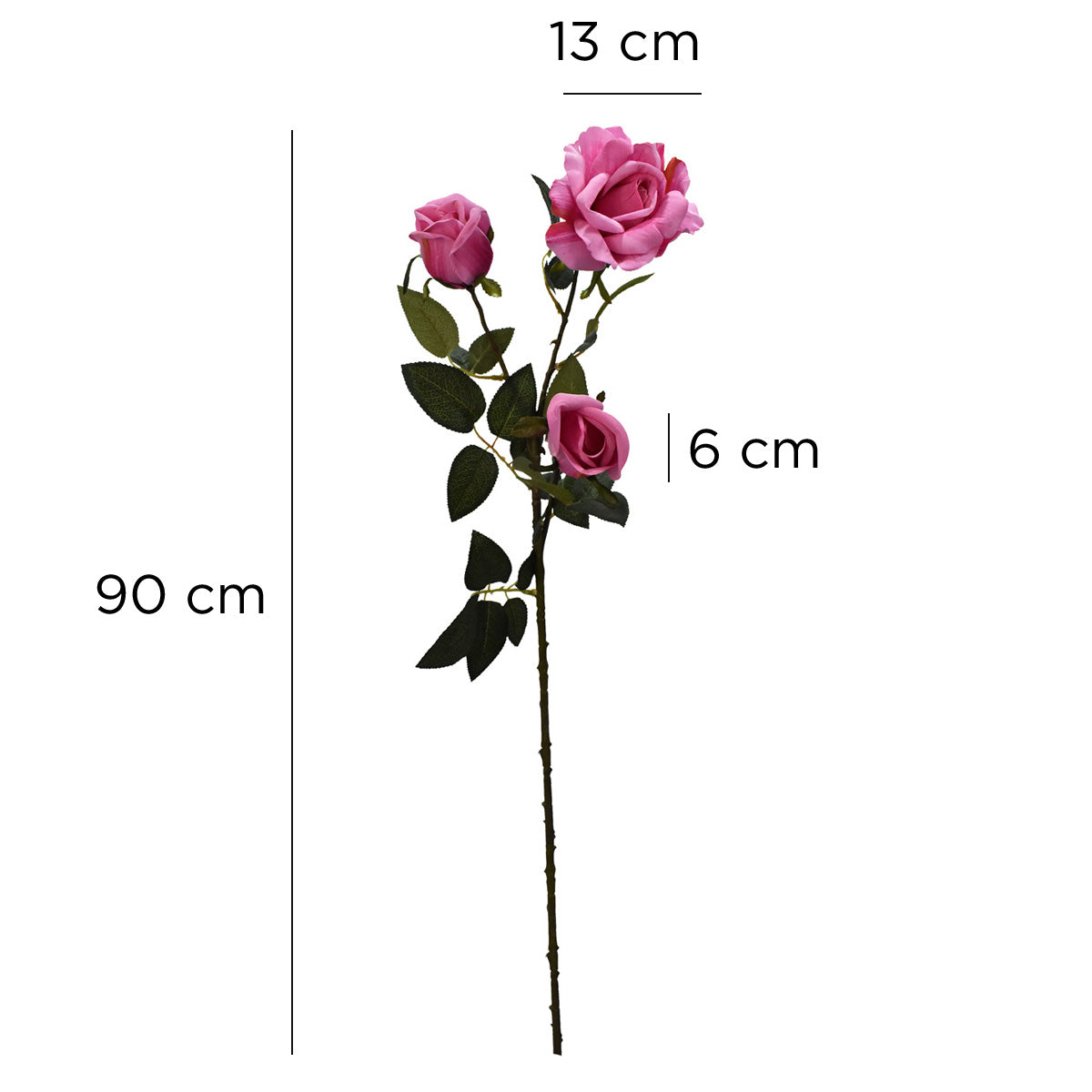 Vara de Rosa Artificial con Botones Rosa 50828B