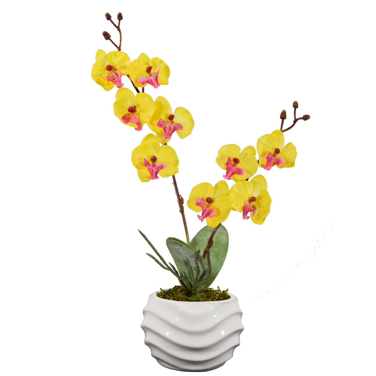 Arreglo Floral De Mini Orquídeas artificiales Amarillo