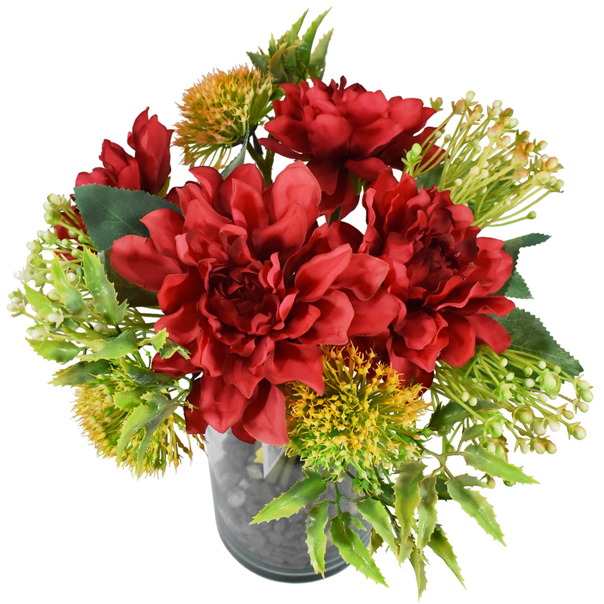 Bouquet Artificial de Dalias Rojo HY166010