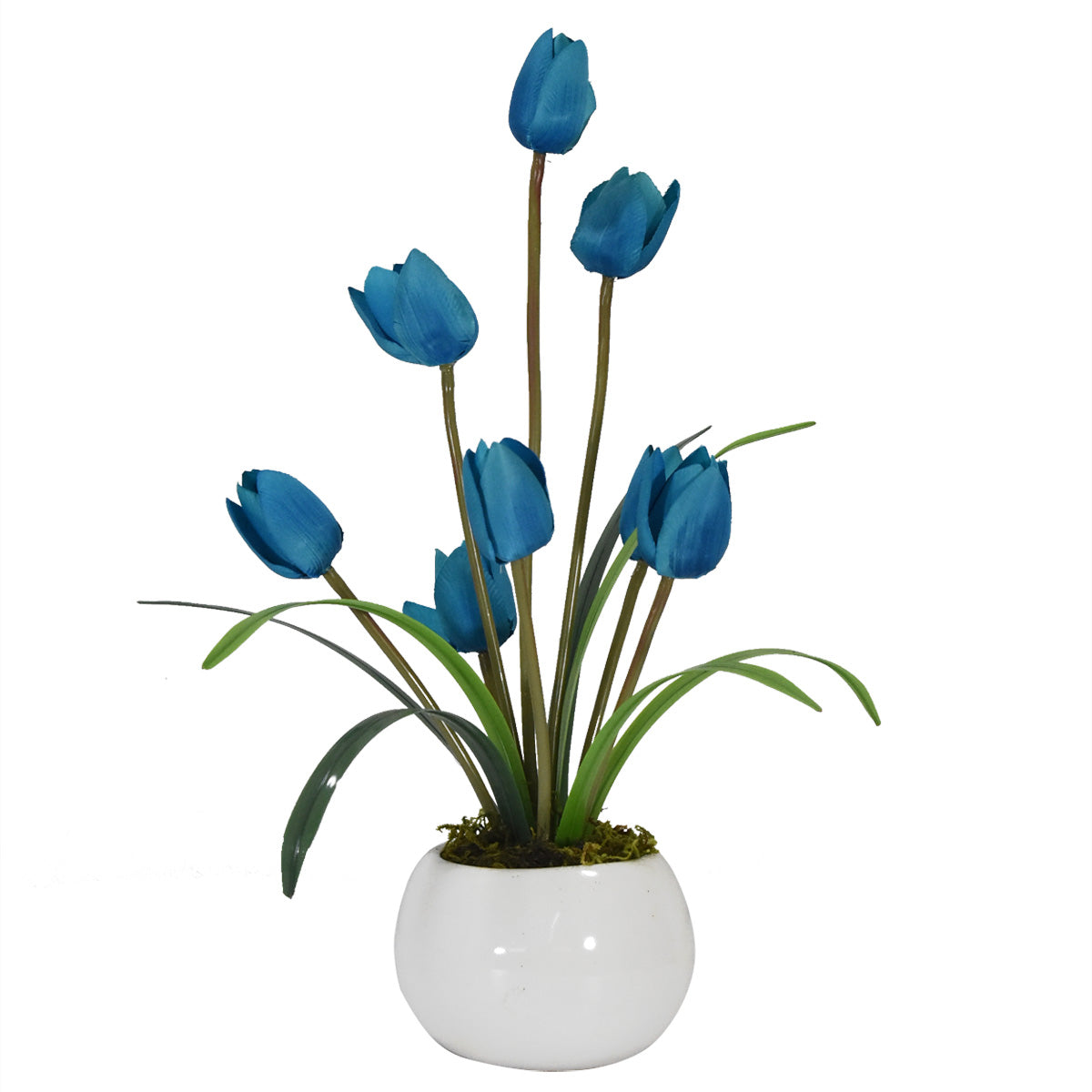 Arreglo Floral 8 Tulipanes artificiales Azul