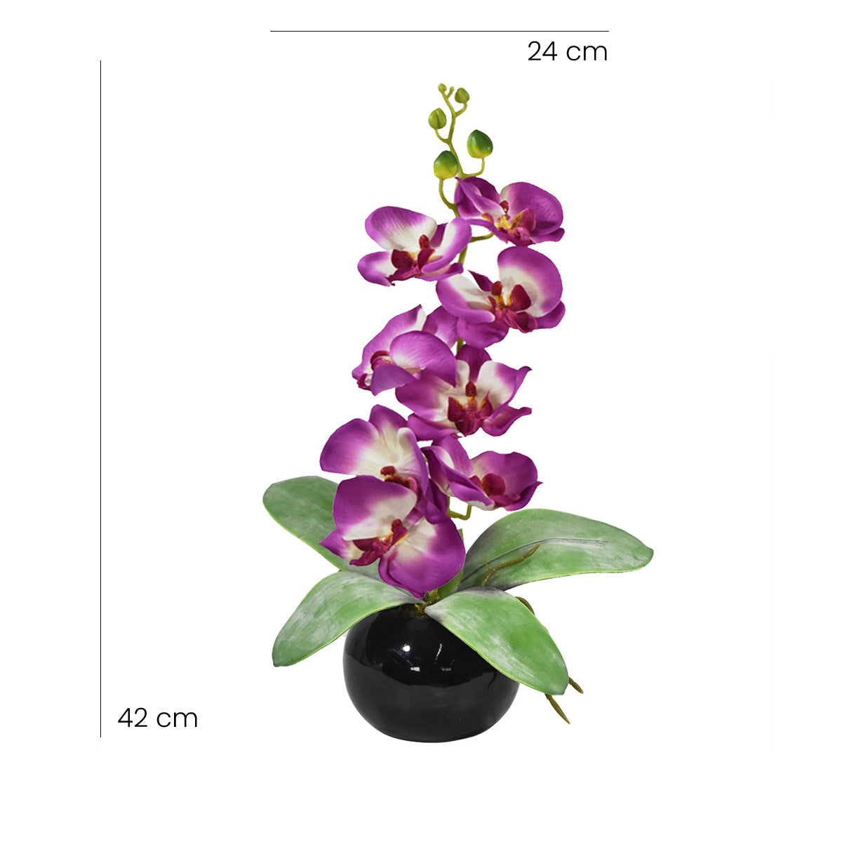 Arreglo Floral de Orquídeas artificiales Morado