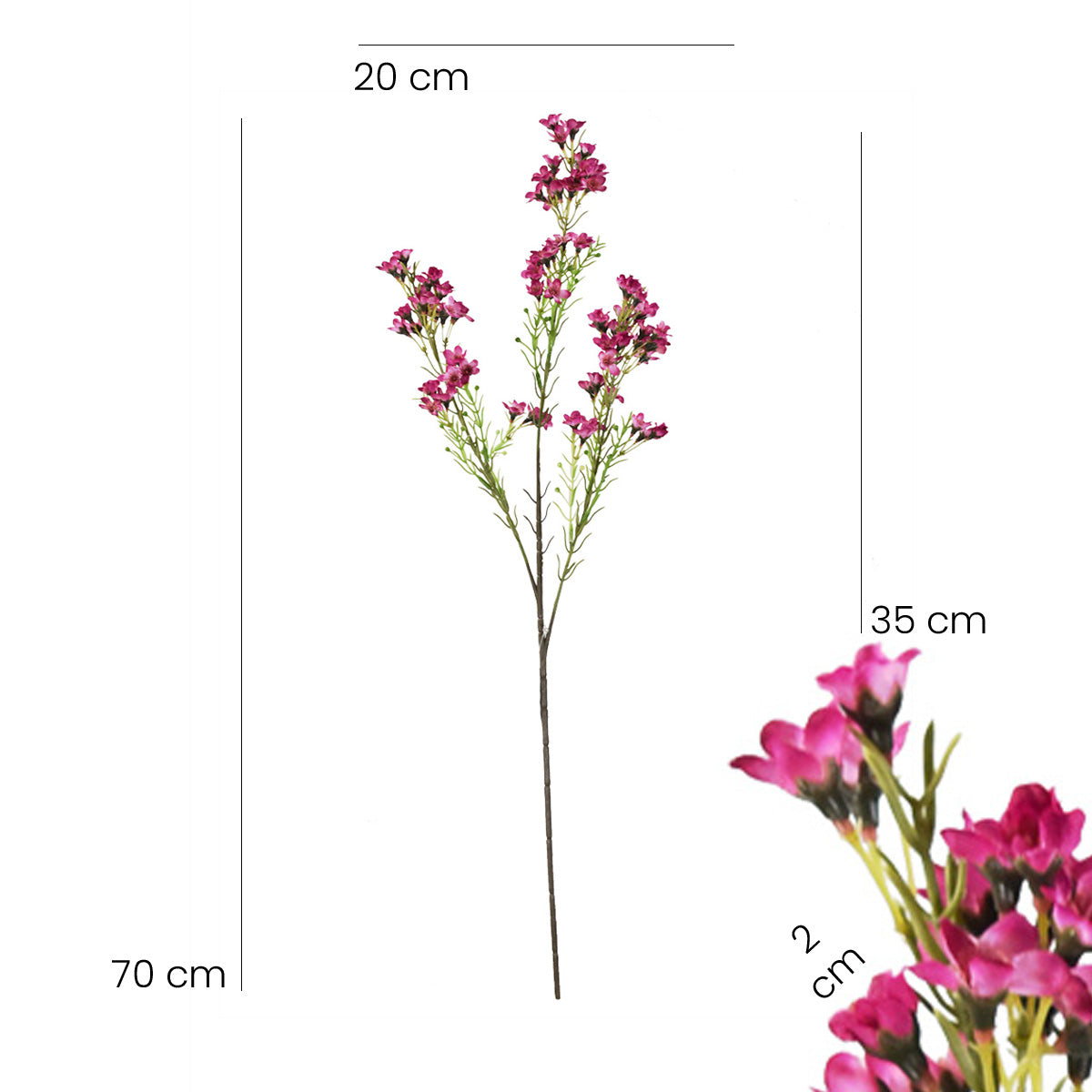 Vara de Flor Aliento de Bebe Artificial Fucsia JHP002