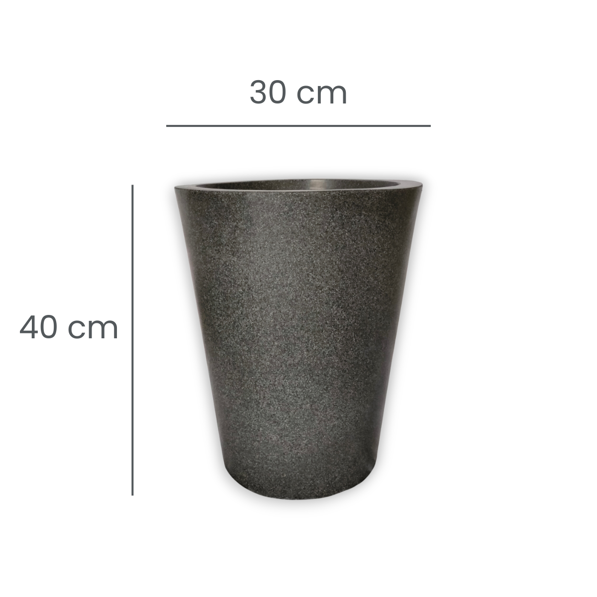 Maceta Cónica Gris Granito Polietileno 40 cm AKCN40GG