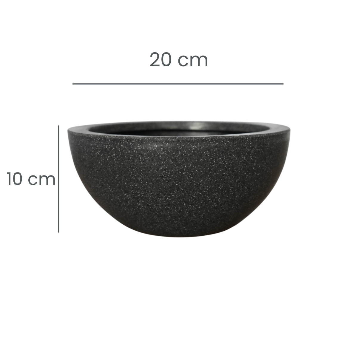 Maceta Media Naranja Gris Granito Polietileno 20 cm AKMN20GG