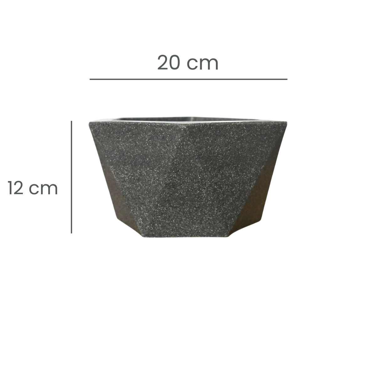 Maceta Hexagonal Gris Granito Polietileno 20 cm AKHE22GG