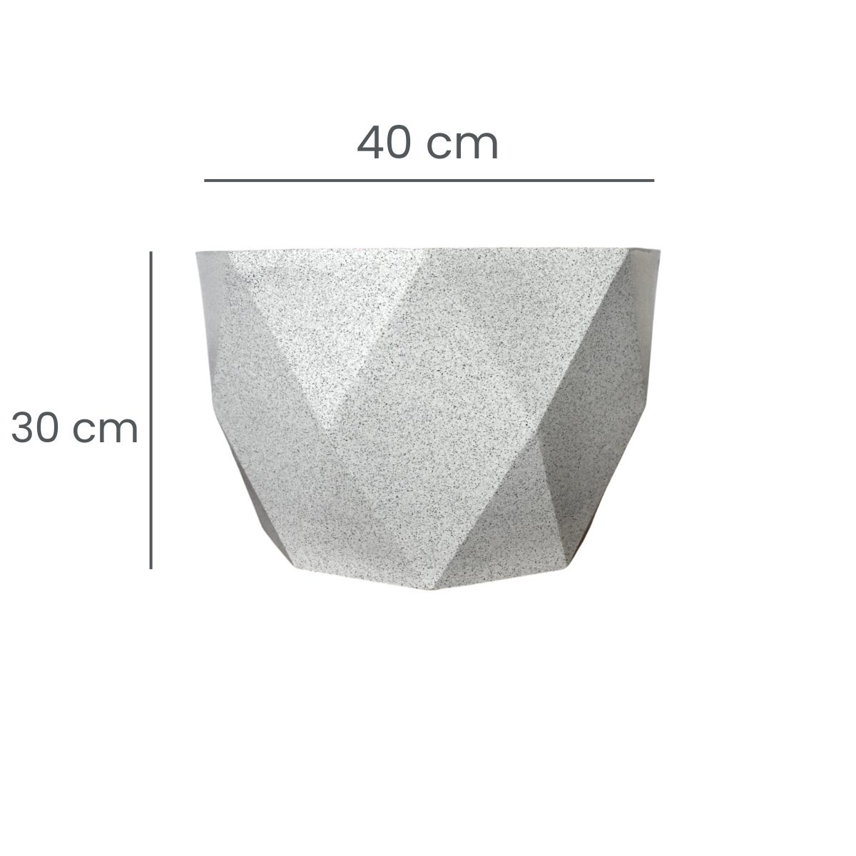 Maceta Octagonal Blanco Granito Polietileno 40 cm AKOC40BG