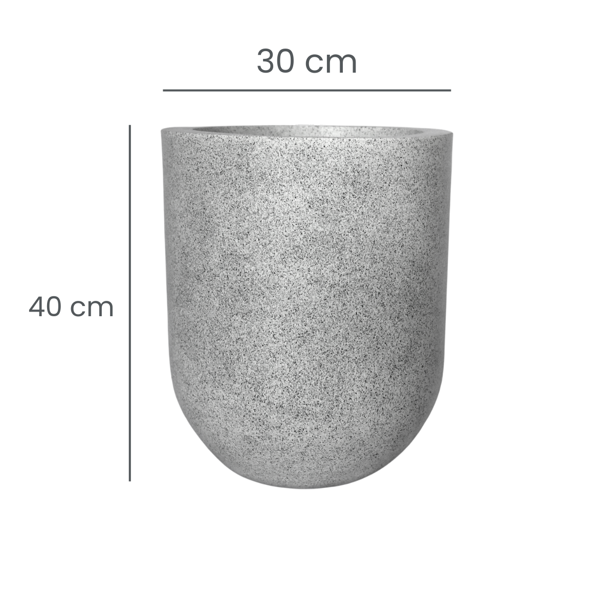 Maceta Gota Blanco Granito Polietileno 30 cm AKBA30BG
