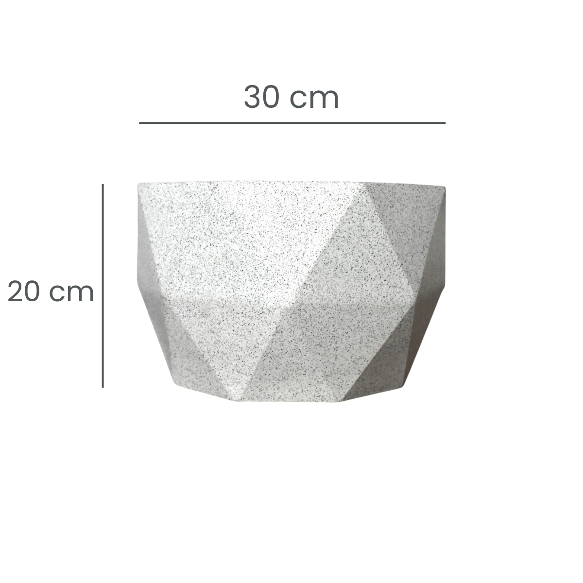 Maceta Octagonal Blanco Granito Polietileno 30 cm AKOC30BG