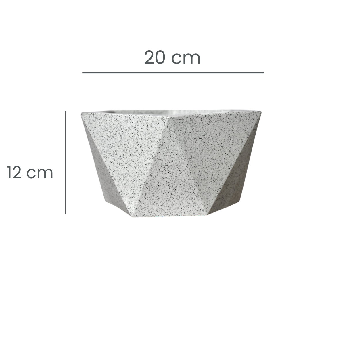 Maceta Hexagonal Blanco Granito Polietileno 20 cm AKHE20BG