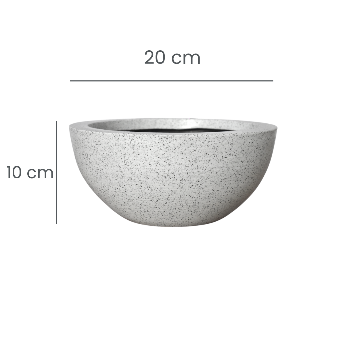 Maceta Media Naranja Blanco Granito Polietileno 20 cm AKMN20BG