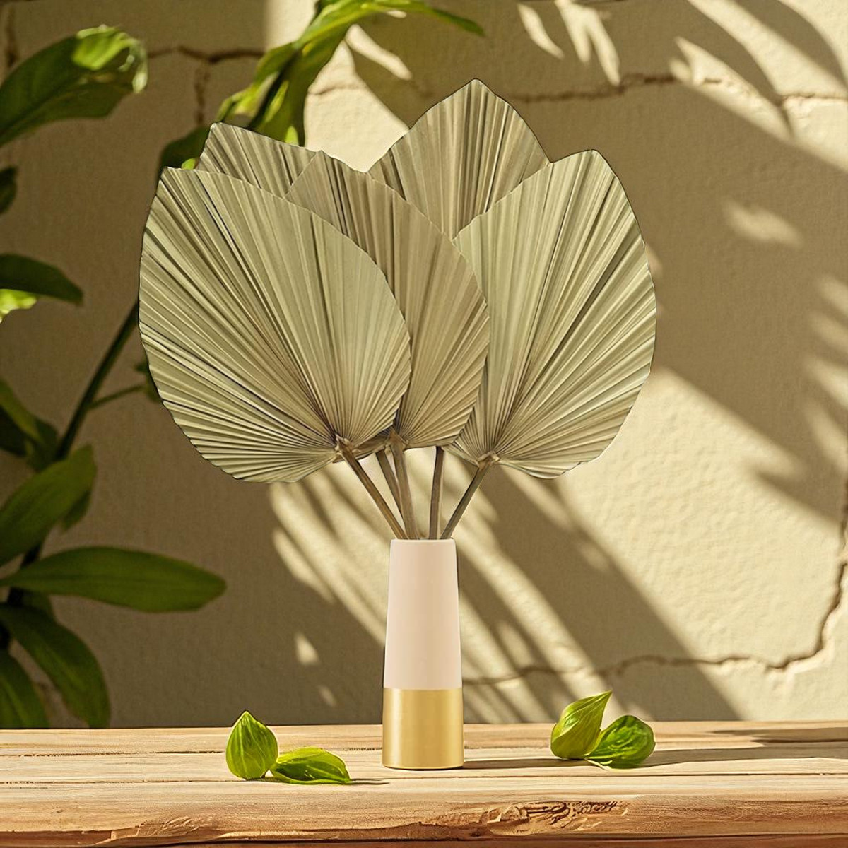 Palmas Abanico en Flecha Natural Pack 4 pz 320011