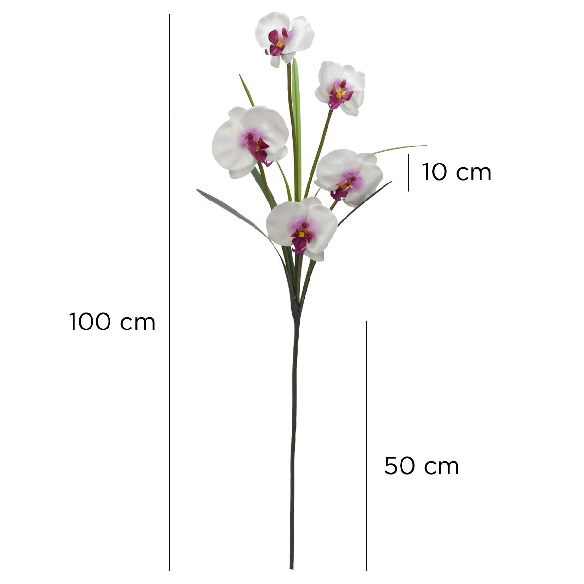 Vara de Orquídea Mariposa Artificial Blanco Lila D0015CR