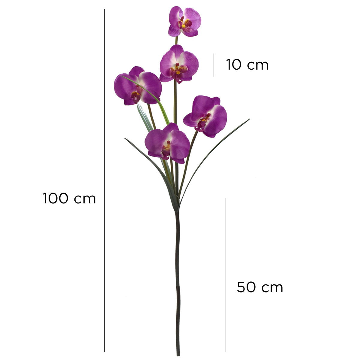 Vara de Orquídea Mariposa Artificial Morado D0015PU