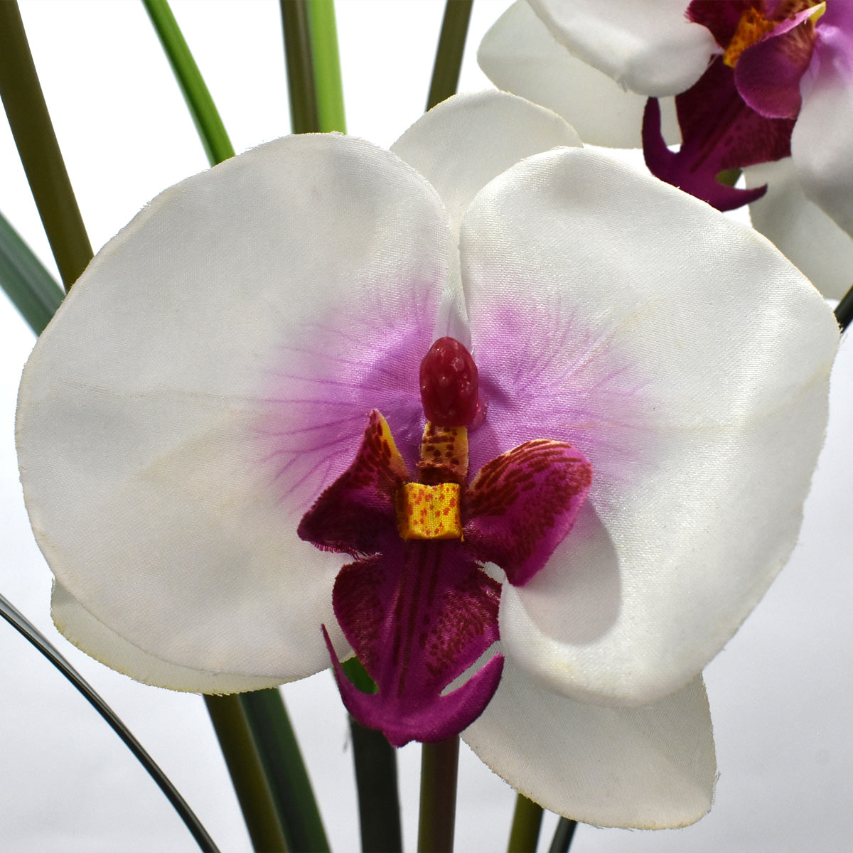 Vara de Orquídea Mariposa Artificial Blanco Lila D0015CR