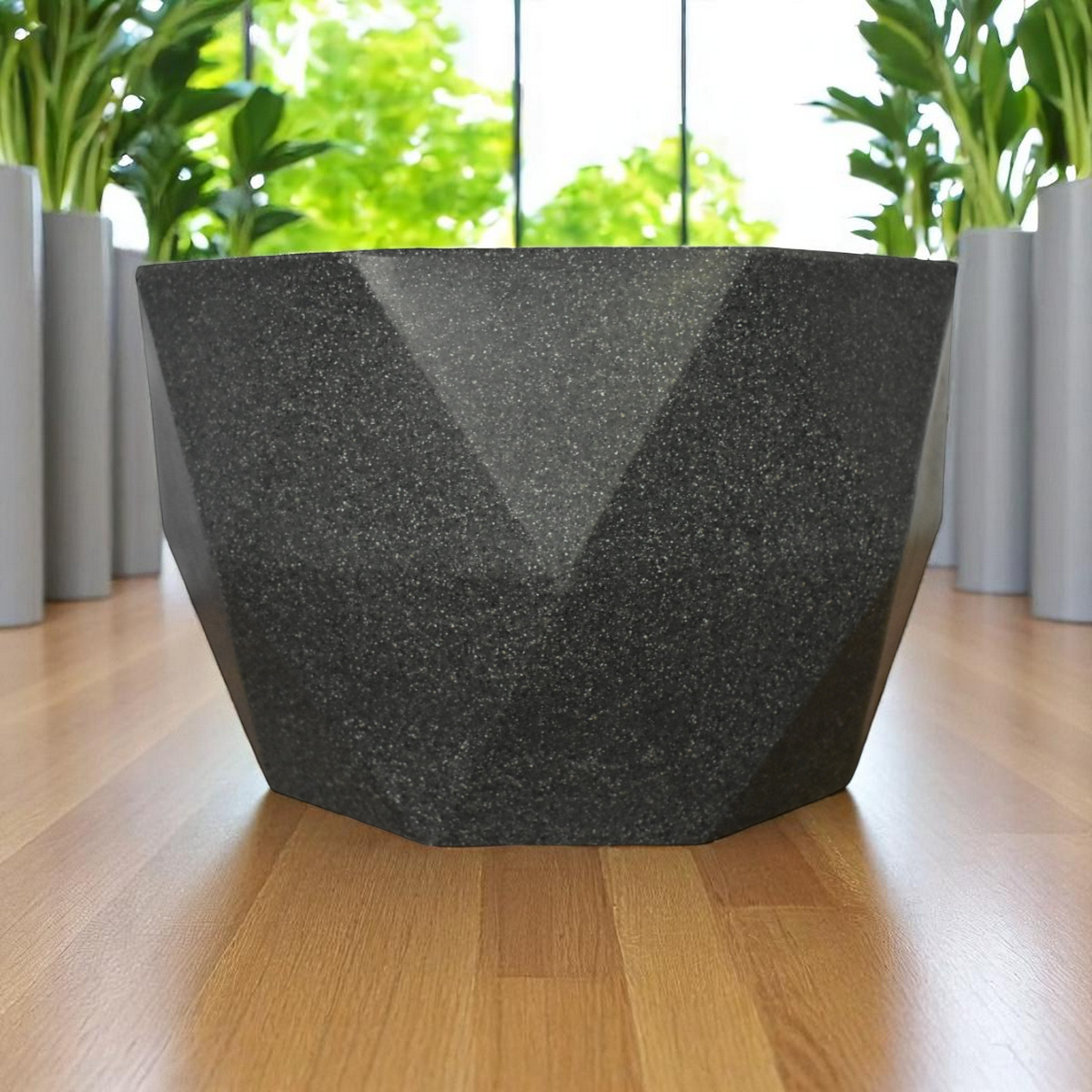 Maceta Octagonal Gris Granito Polietileno 30 cm AKOC30GG
