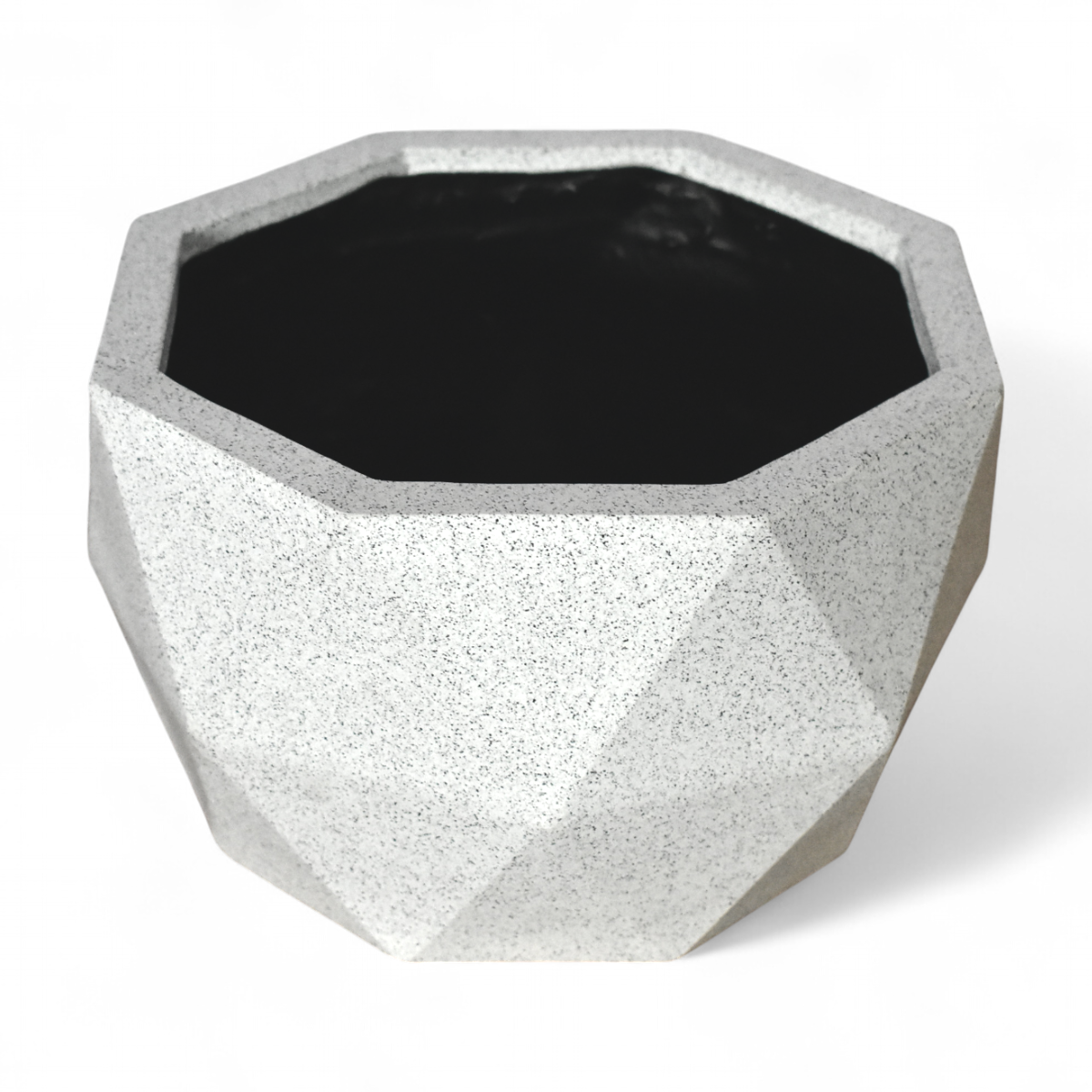 Maceta Octagonal Blanco Granito Polietileno 30 cm AKOC30BG