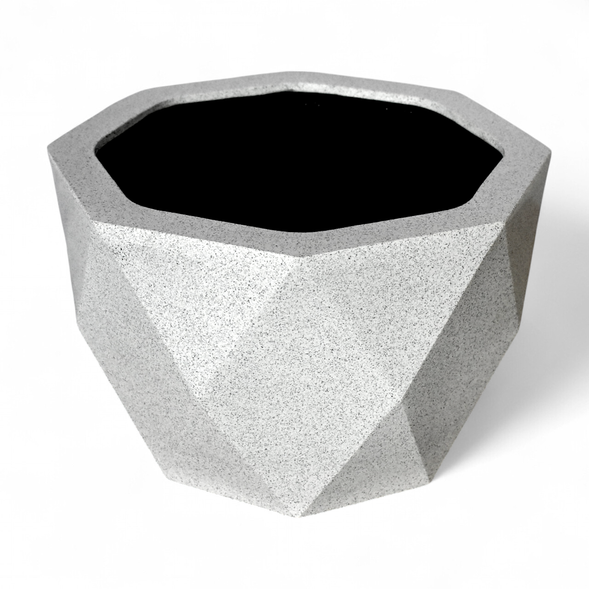 Maceta Octagonal Blanco Granito Polietileno 40 cm AKOC40BG