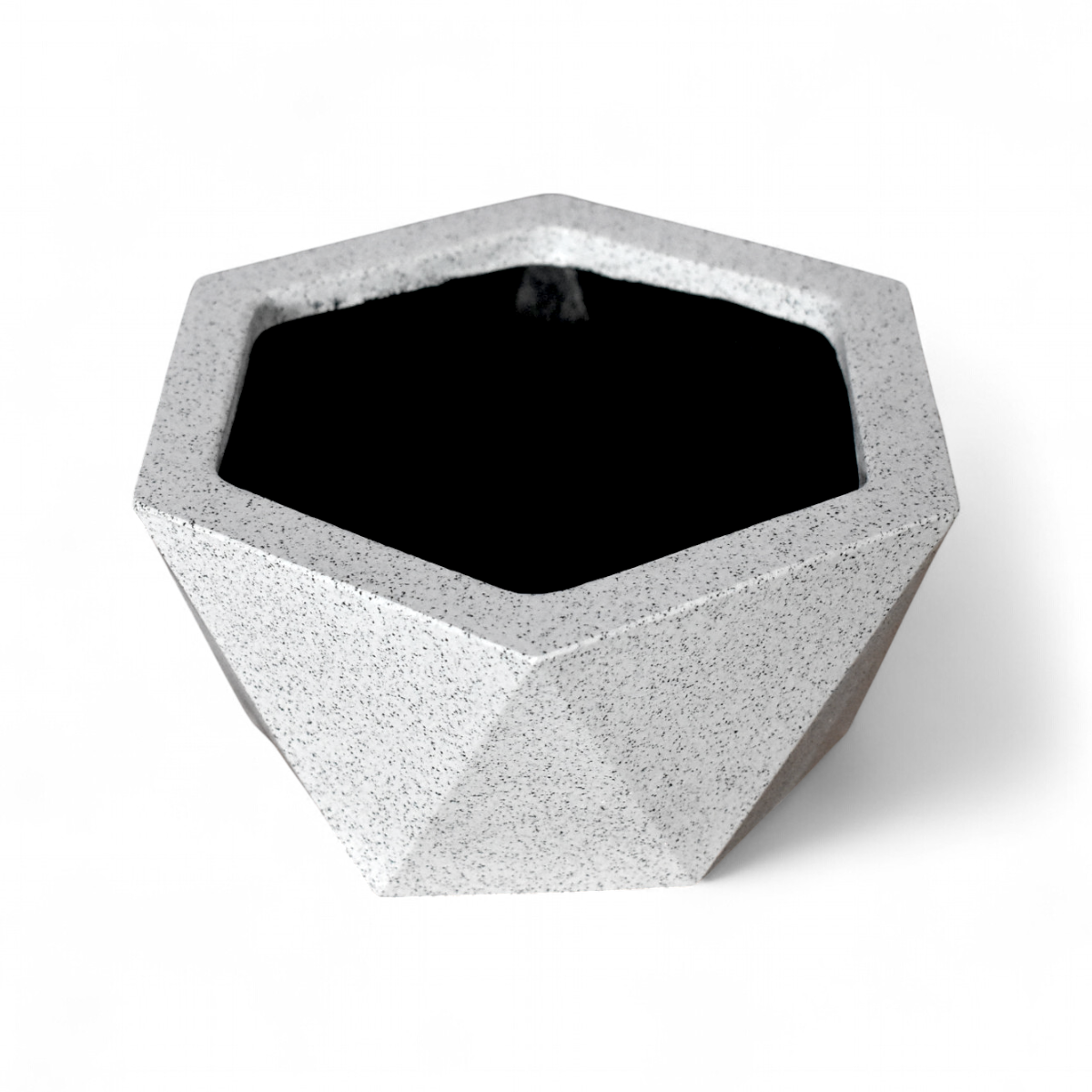 Maceta Hexagonal Blanco Granito Polietileno 20 cm AKHE20BG