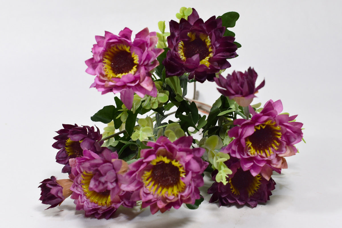 Mini Gerbera Otoñal Artificial Morado MAN170