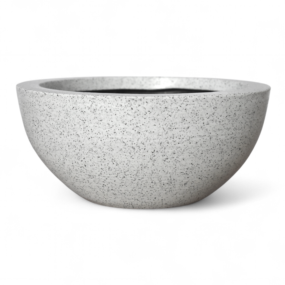 Maceta Media Naranja Blanco Granito Polietileno 20 cm AKMN20BG