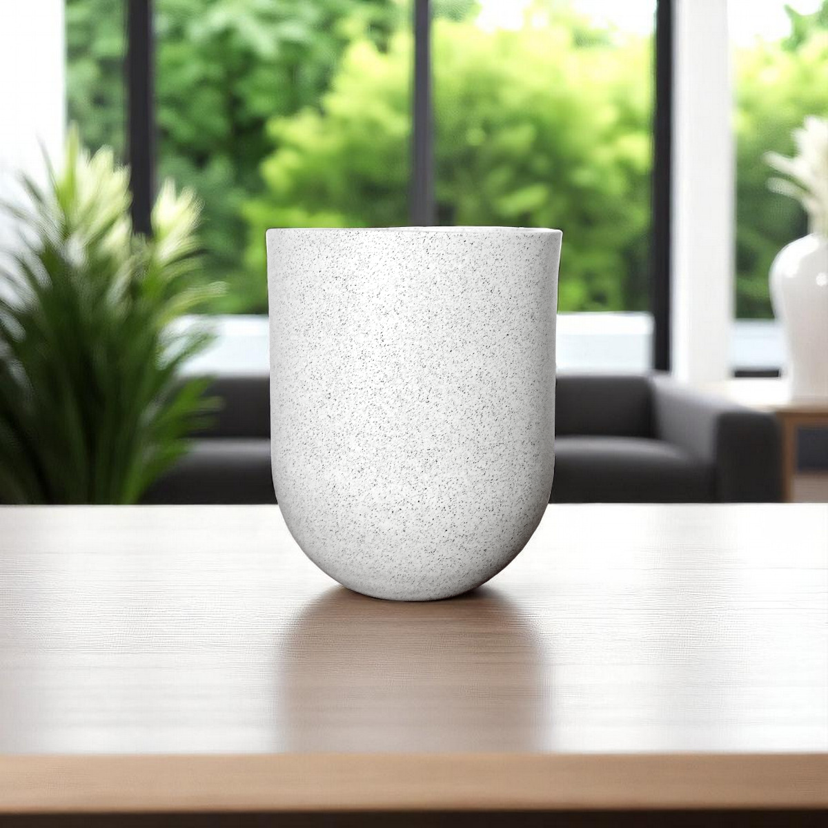 Maceta Gota Blanco Granito Polietileno 20 cm AKBA20BG