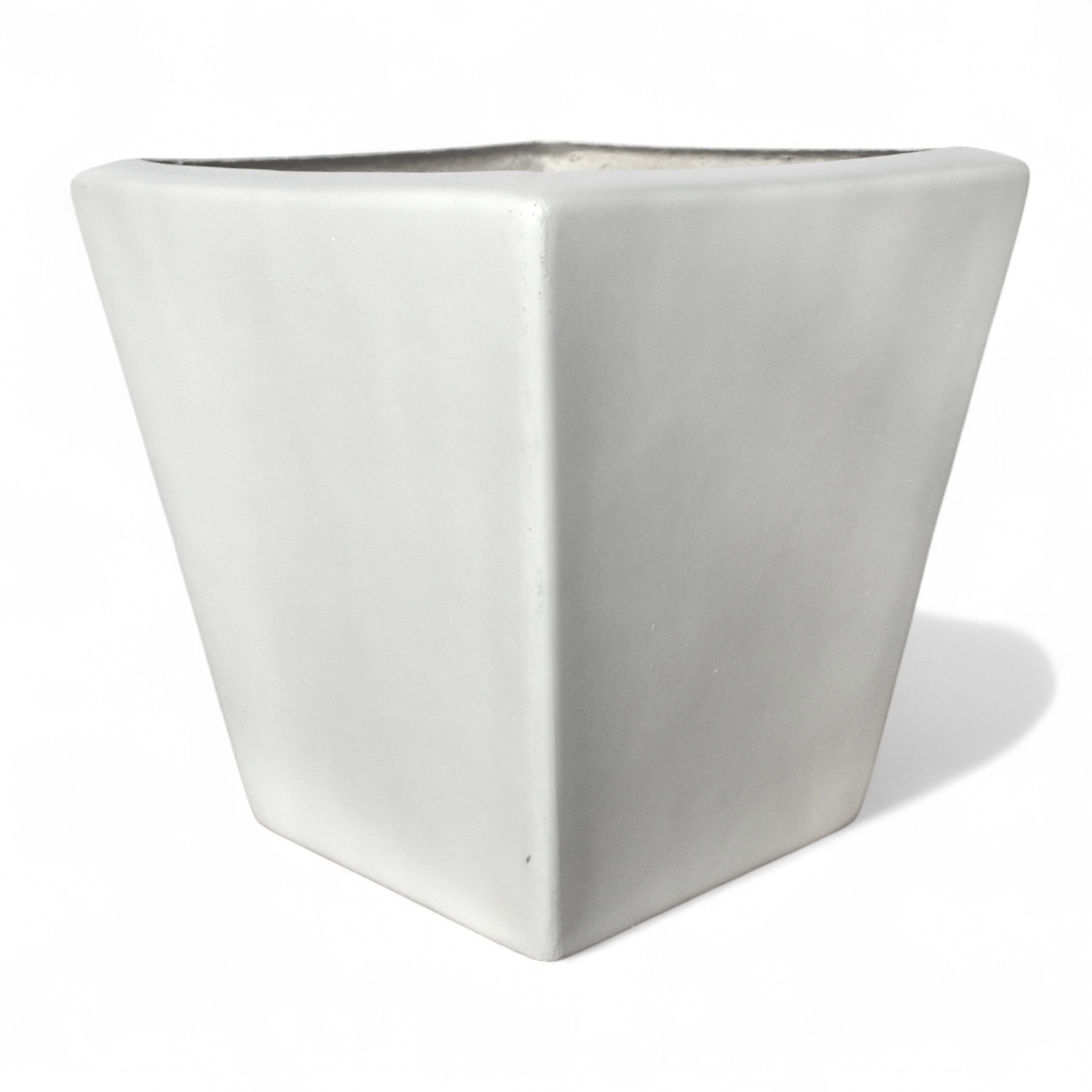 Maceta Prisma Blanca Fibra de Vidrio 40 Cm RCPR4040B