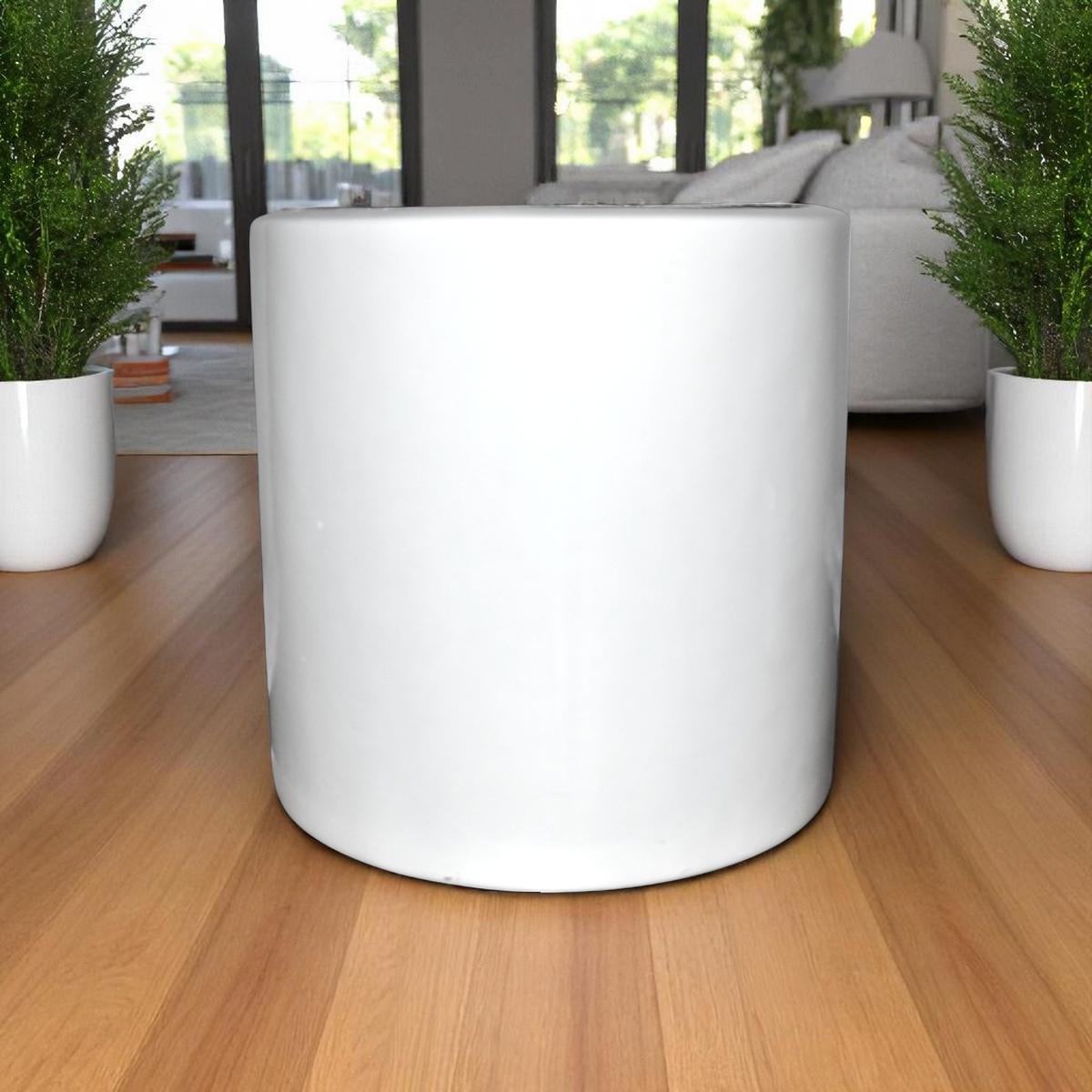 Maceta Cilindro Blanco Fibra de Vidrio 35 cm RCCI3530B