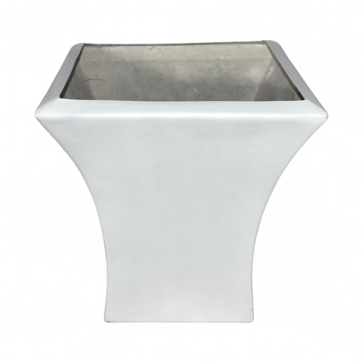 Maceta Prisma Curvo Blanco Fibra de Vidrio 40 Cm RCBR4040B