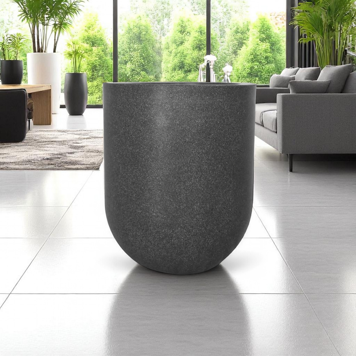 Maceta Gota Gris Granito Polietileno 30 cm AKBA30GG