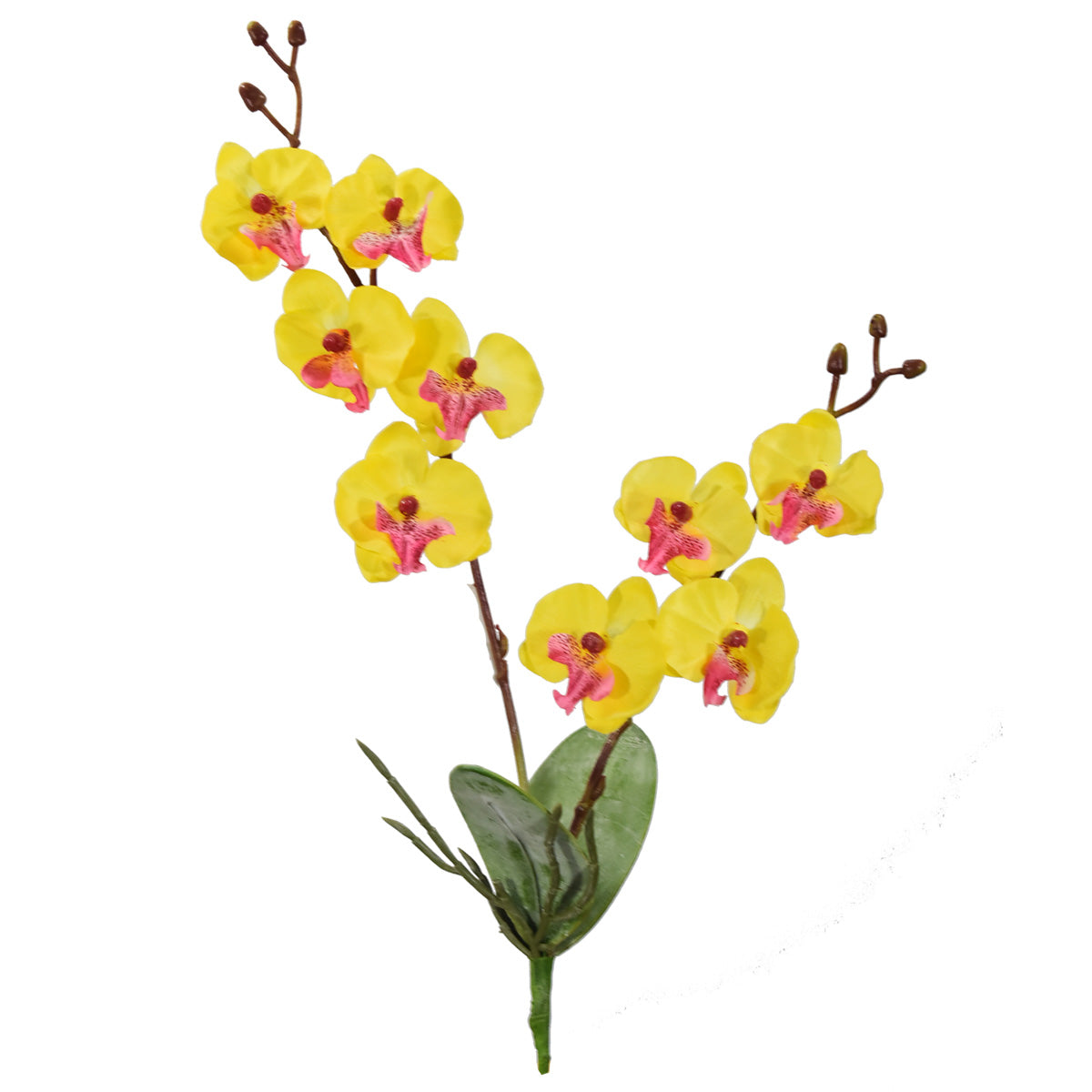 Mini Orquídea Doble Artificial Amarillo AEB440002