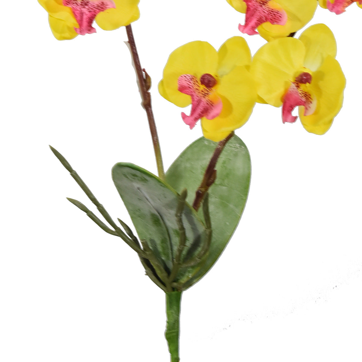 Mini Orquídea Doble Artificial Amarillo AEB440002