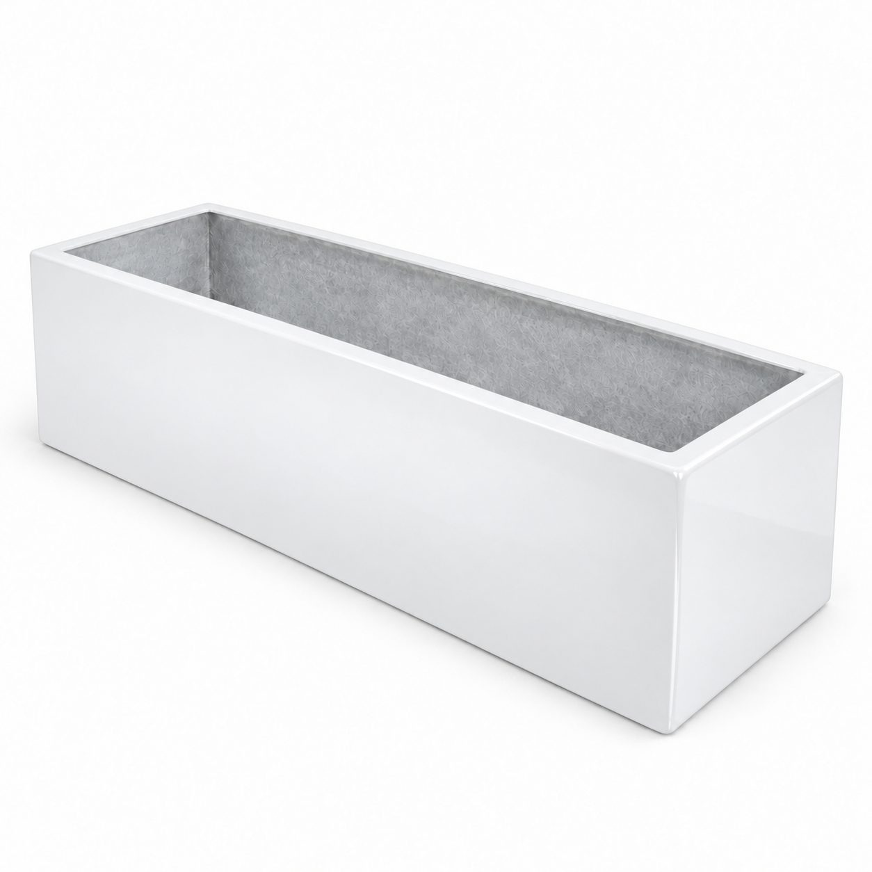 Jardinera Fibra de Vidrio 100 cm * 30 cm Blanco