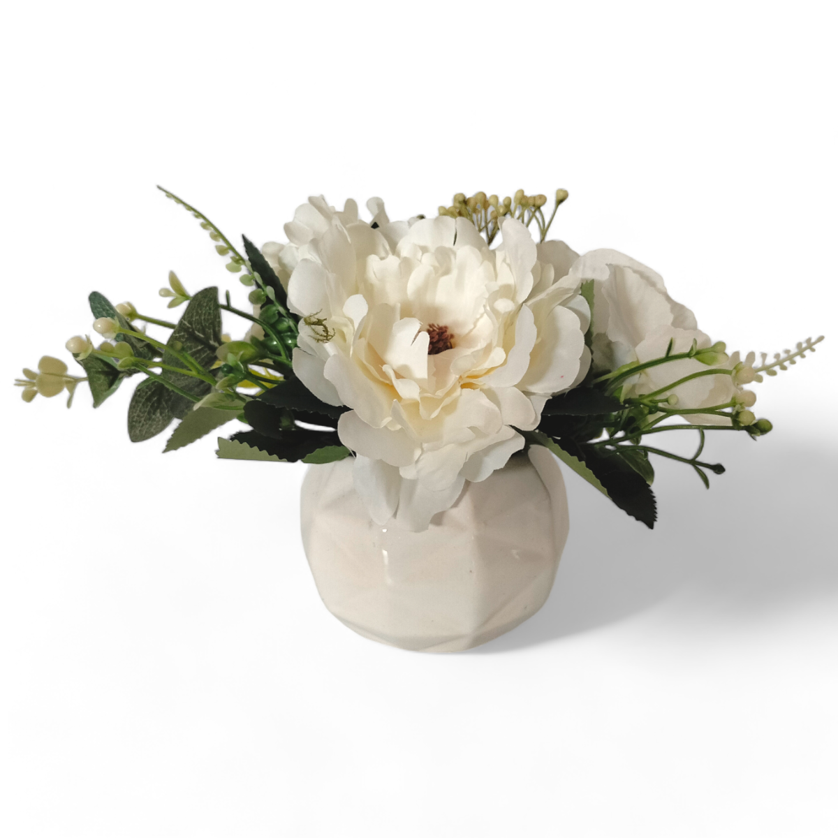 Arreglo Floral De Peonias Artificiales Crema