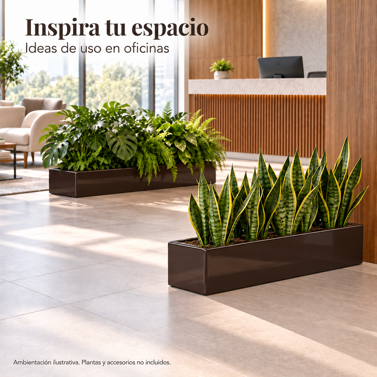 Jardinera Fibra de Vidrio 100 cm * 20 cm Chocolate
