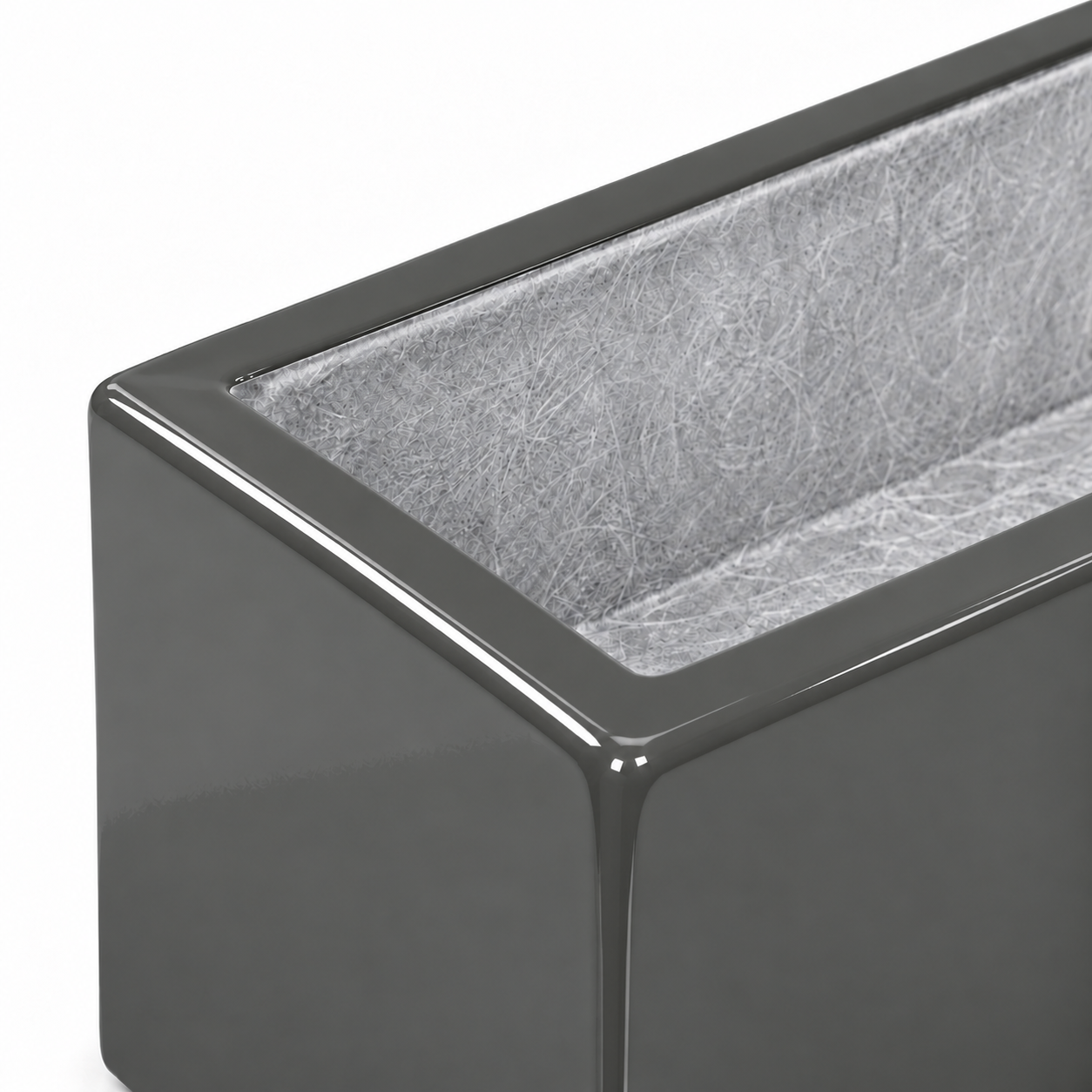 Jardinera Fibra de Vidrio 100 cm * 20 cm Gris