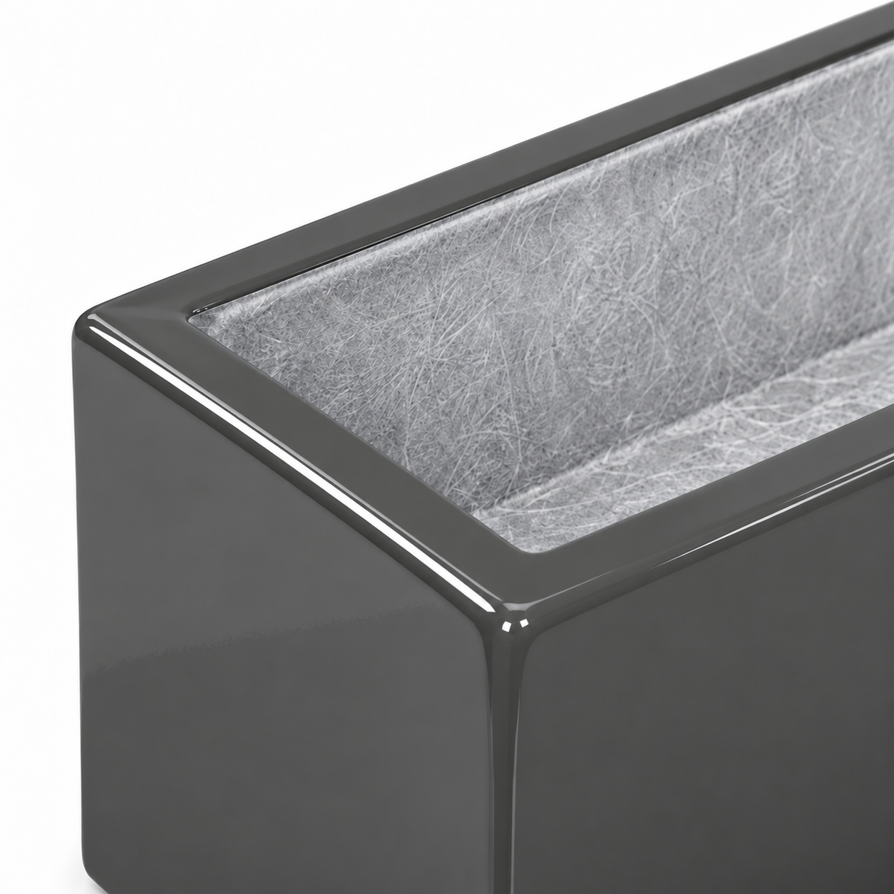 Jardinera Fibra de Vidrio 100 cm * 25 cm Gris