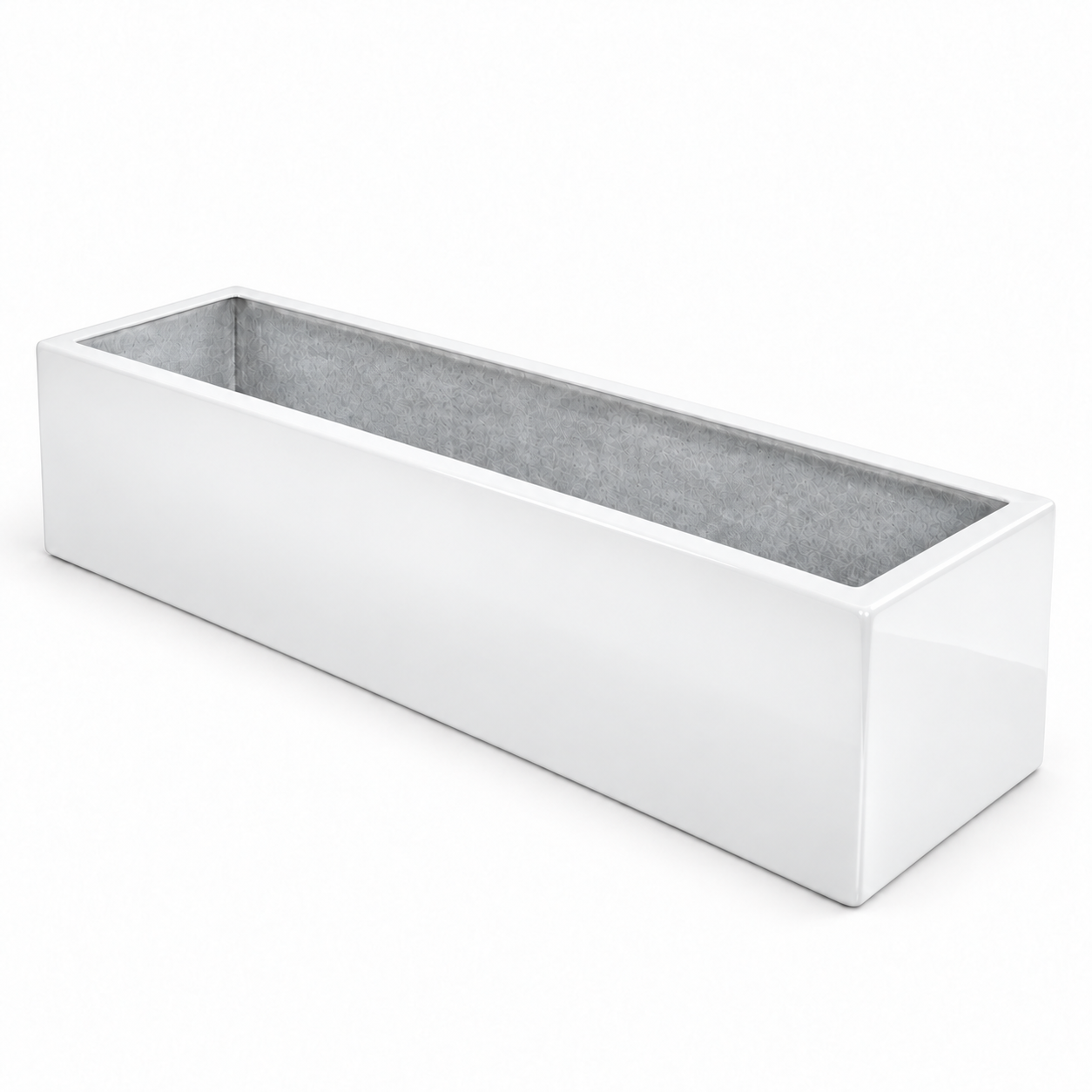 Jardinera Fibra de Vidrio 100 cm * 25 cm Blanco