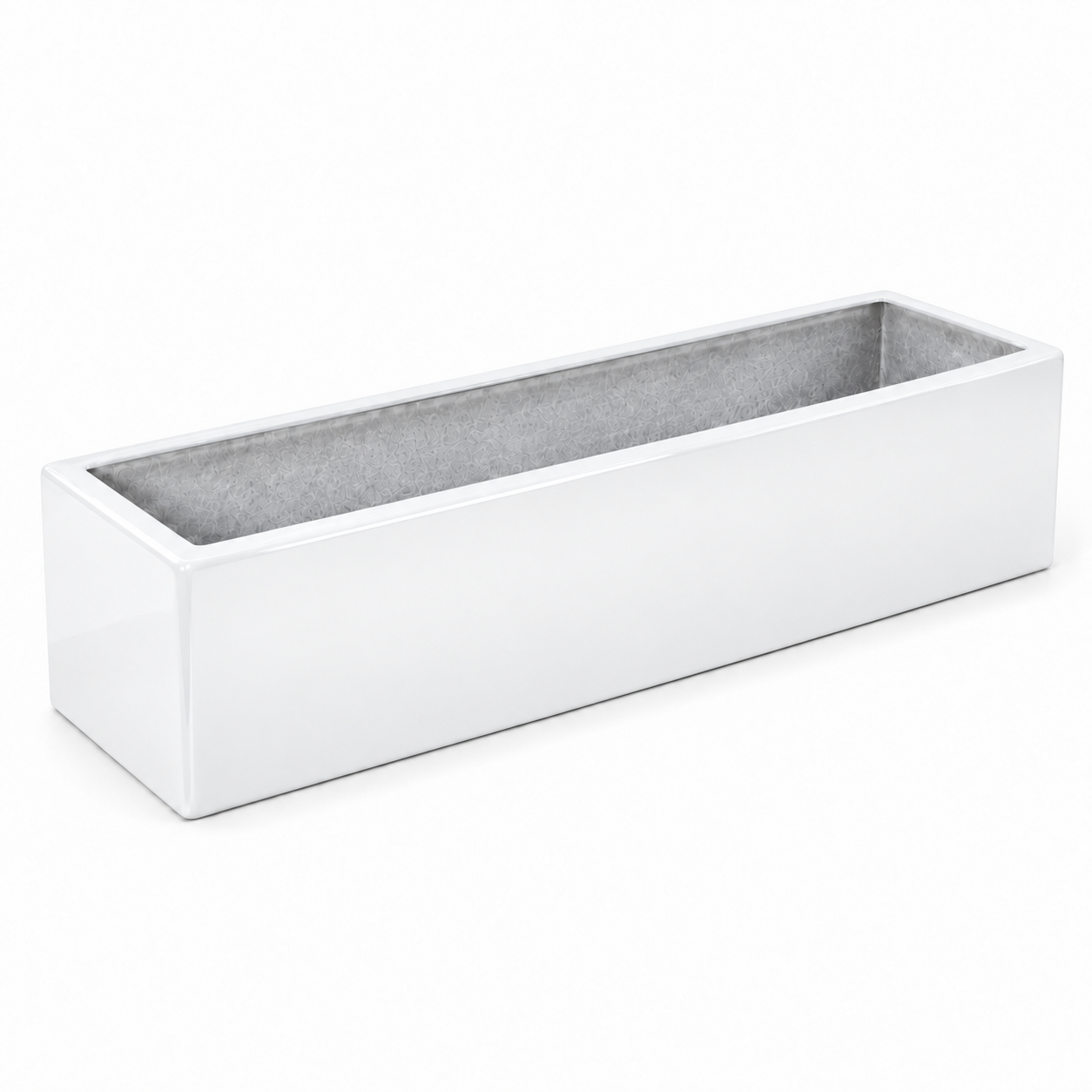 Jardinera Fibra de Vidrio 80 cm * 25 cm Blanco