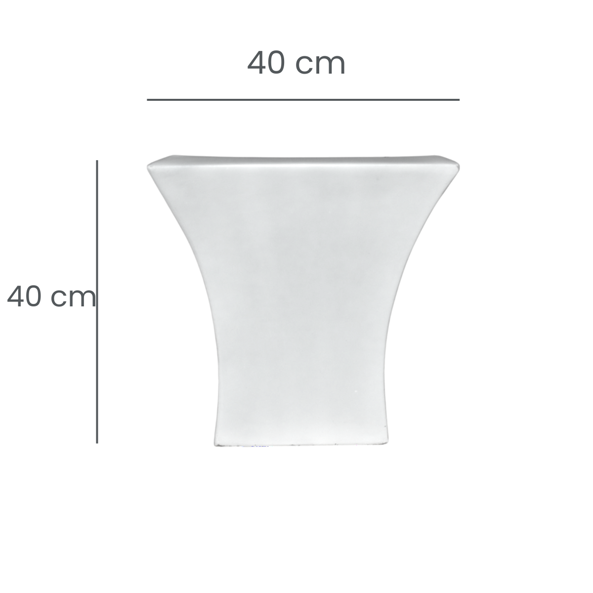 Maceta Prisma Curvo Blanco Fibra de Vidrio 40 Cm RCBR4040B